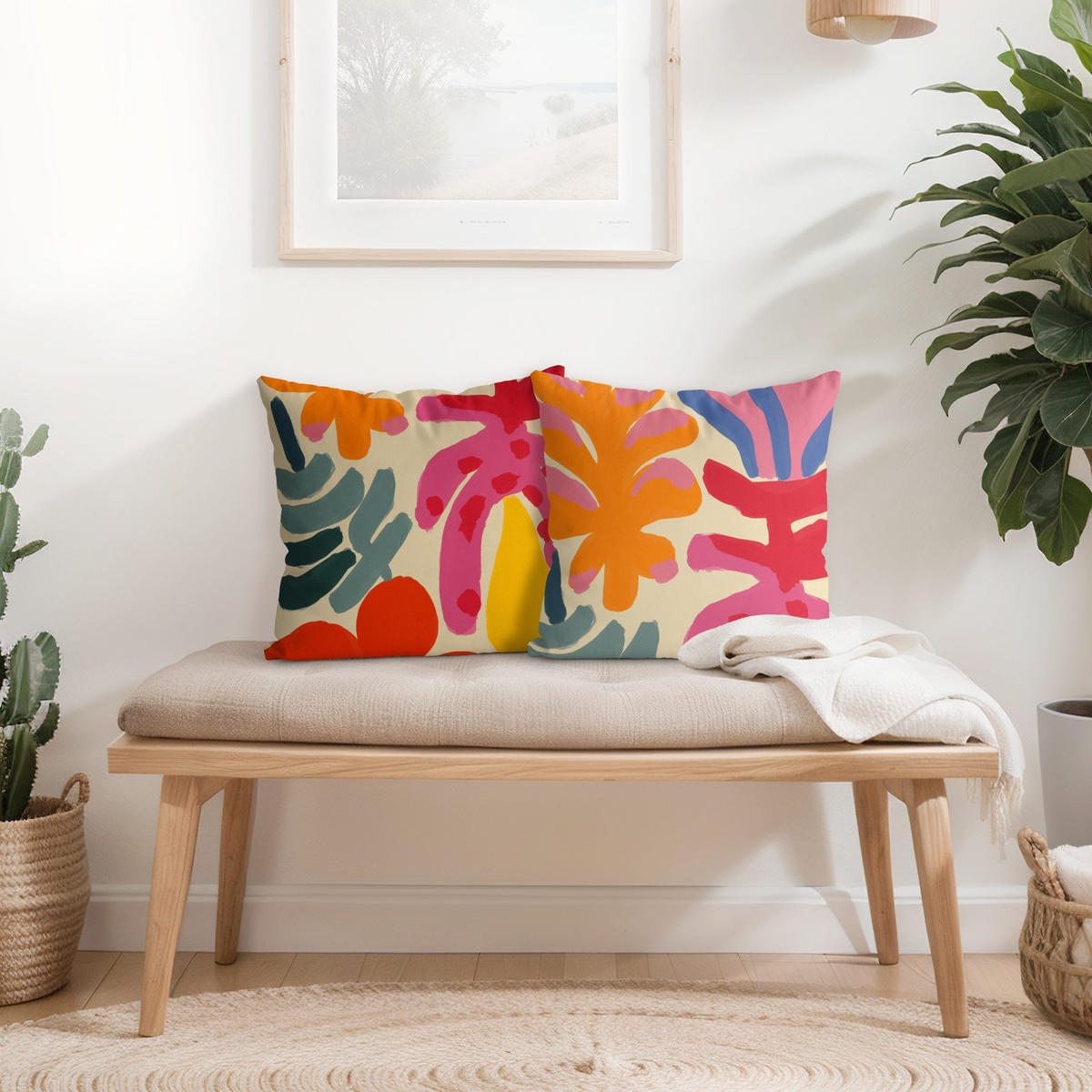 DEKOKISSEN 2er-Set Bunte Formen Duo 40/40 cm - Multicolor, Textil (40/40cm) - Bilderwelten