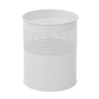 PAPIERKORB rund halbperfortiert Aus Metall 10 Liter 27,5 x 23,5 cm Weiß - Weiß, Metall (23.5/27.5/23.5cm) - PROREGAL