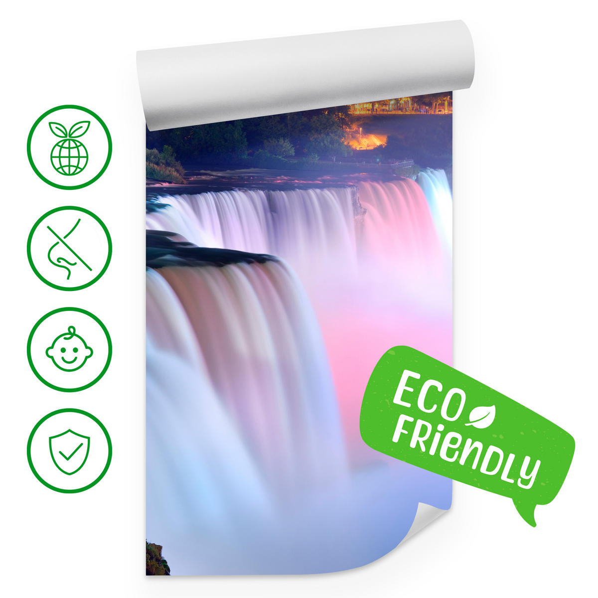 FOTOTAPETA Pre Obývaciu Izbu Hmlové Niagarské Vodopády Stromy Príroda 450 x 315 cm - hnedá/ružová, papier (450/315cm) - Muralo