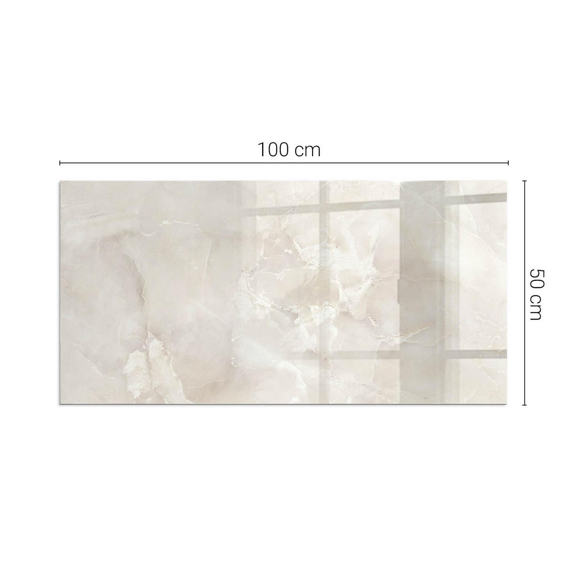 GLASPLATTE für Kamin 100x50 cm - Creme, Glas (100/50/0.4cm) - TULUP