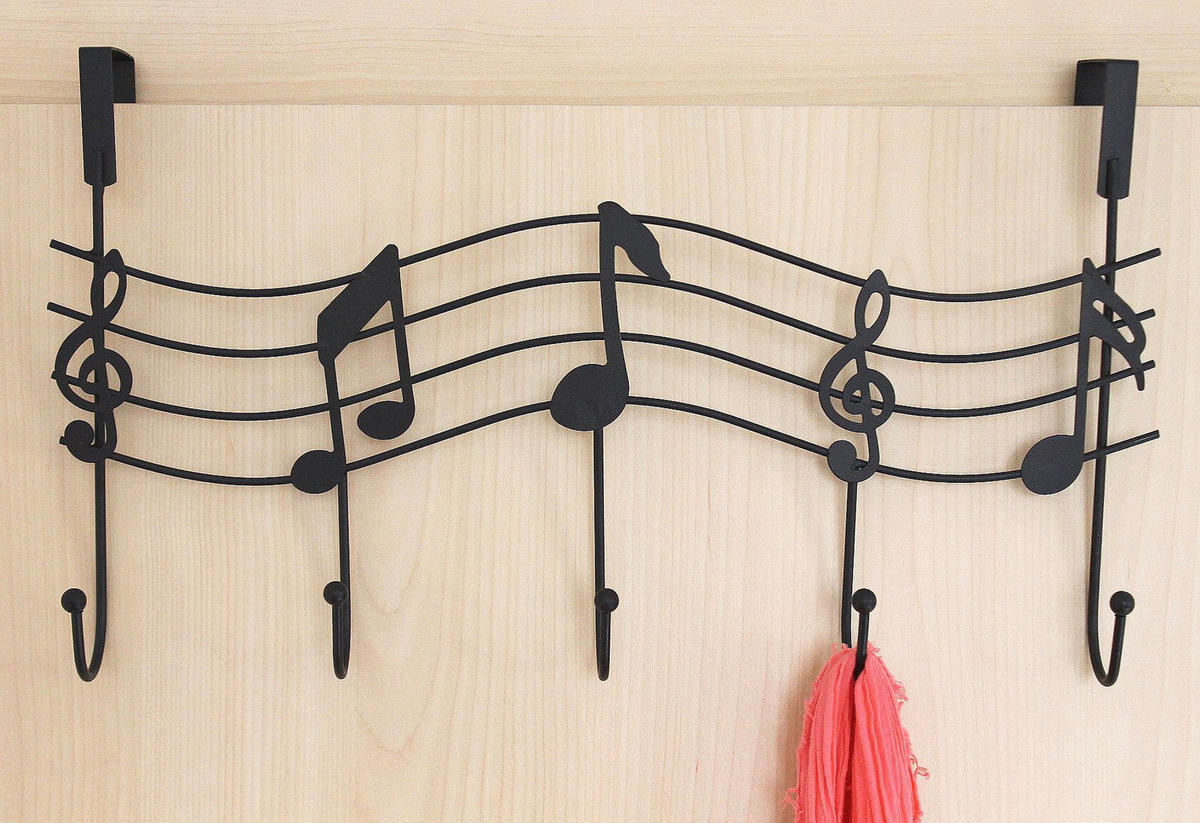 TÜRGARDEROBE Metall Schwarz 42/5/24 cm - Schwarz, Metall (42/24/5cm) - DanDiBo