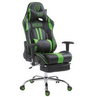 GAMINGSTUHL Limitless-2, Kunstleder mit Fußablage Schwarz/Grün - Grün, Textil/Metall (70/135/58cm) - TPFLiving