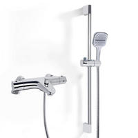 DUSCHARMATUR-SET mit Thermostat 70 cm Duschstange - Silberfarben, Metall (15/10/70cm)