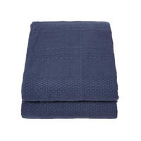 ÜBERWURF Kashi 225/255 cm, Baumwolle mit Fransen - Dunkelblau, Textil (225/255cm) - Homescapes