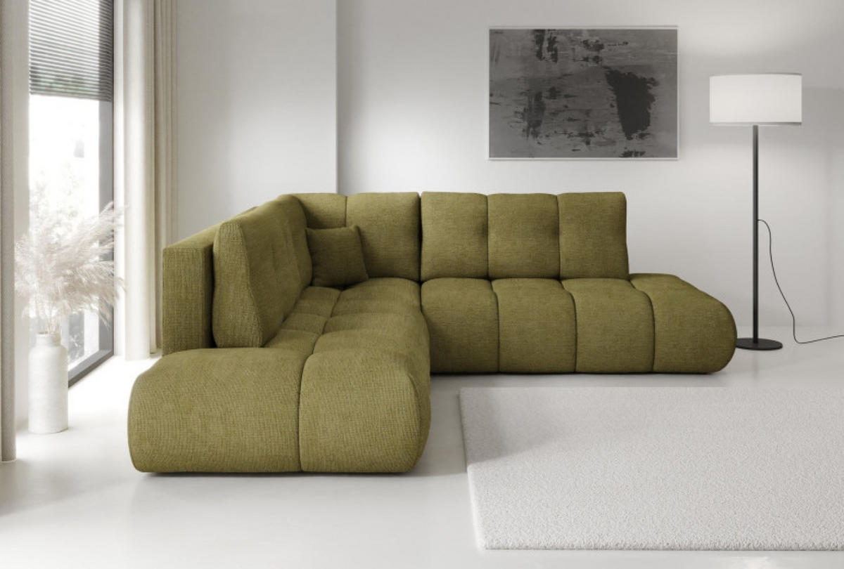 ECKSOFA Grün SOHI Flow 12 Ausziehbar Mit Schlaffunktion - Grün, Textil (266.5/266.5cm) - Sepro Meble