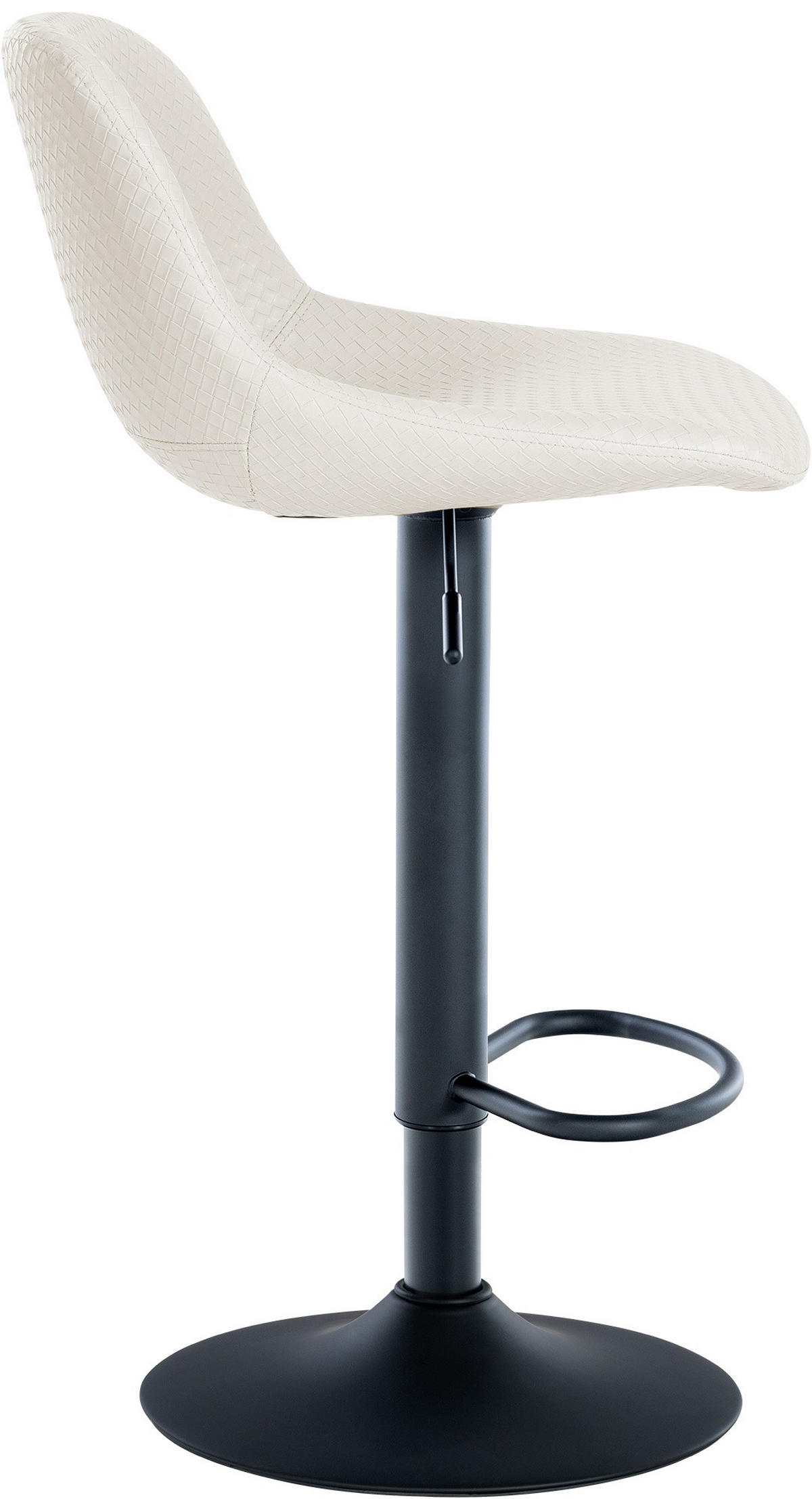 BARHOCKER 2er Set Lederlook creme - Creme/Schwarz, Textil/Metall (43/79/49cm) - CLP