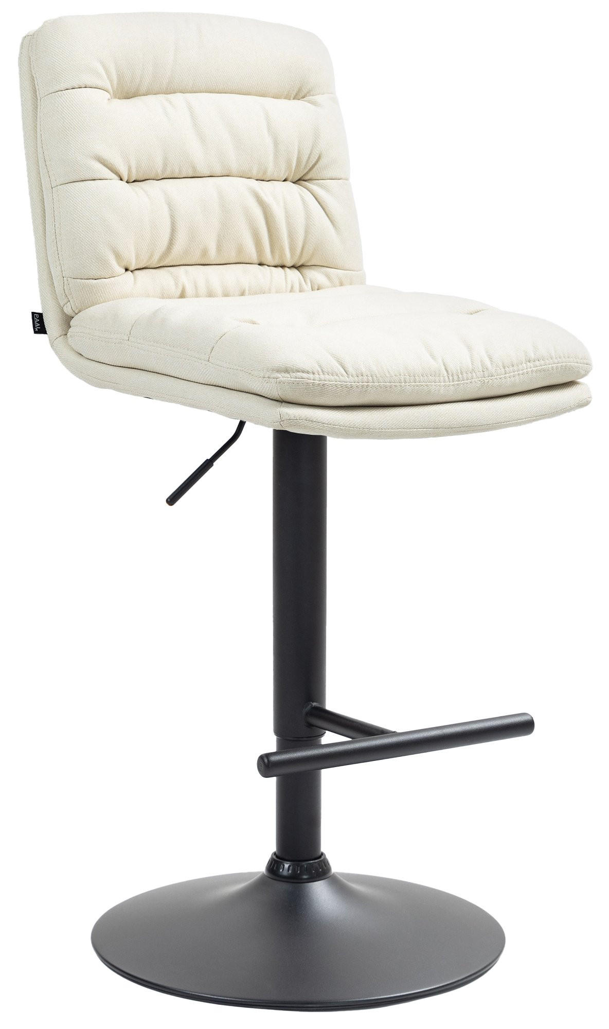 BARHOCKER Stoff creme - Creme/Schwarz, Textil/Metall (42/94/56cm) - CLP