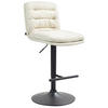 BARHOCKER TURIN Creme Stoff Schwarz - Creme, Textil/Metall (42/94/56cm) - DELUKE