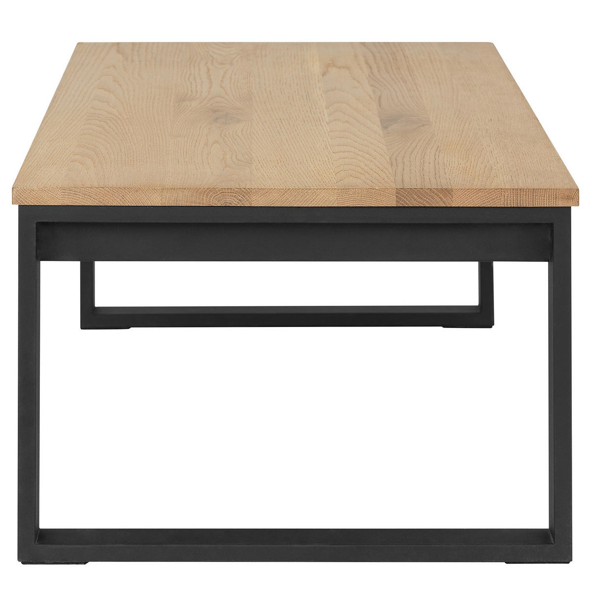 MASSIVER COUCHTISCH - Massivholz Eiche / Metall - Eichefarben, Holz/Metall (60/115/42cm) - home24