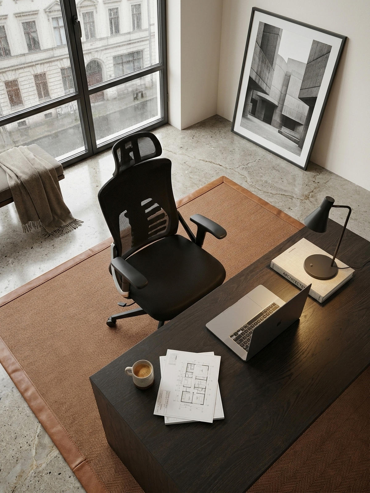 BÜRODREHSTUHL Schwarz Mesh mit Wippmechanik, Kopfstütze und 4-fach Lordosenstütze ASTRA - Schwarz, Kunststoff/Textil (65/123/65cm) - KADIMA DESIGN