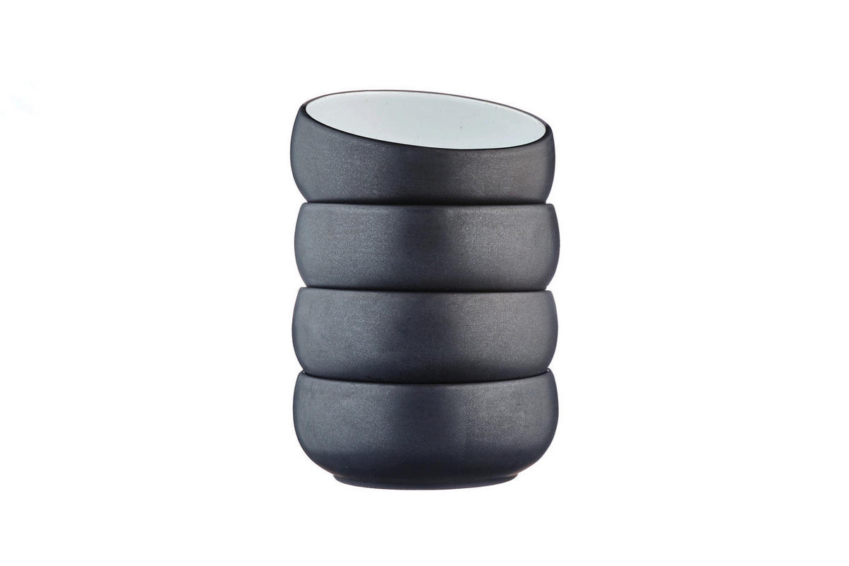 SCHALEN Gourmet Ø12cm - 4er-Set - Onyx - Schwarz, Keramik (12cm) - Björn