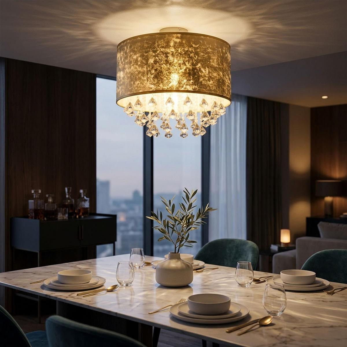 LED DECKENLEUCHTE Metall Gold - Goldfarben, Metall (30/30/31cm) - Globo Lighting