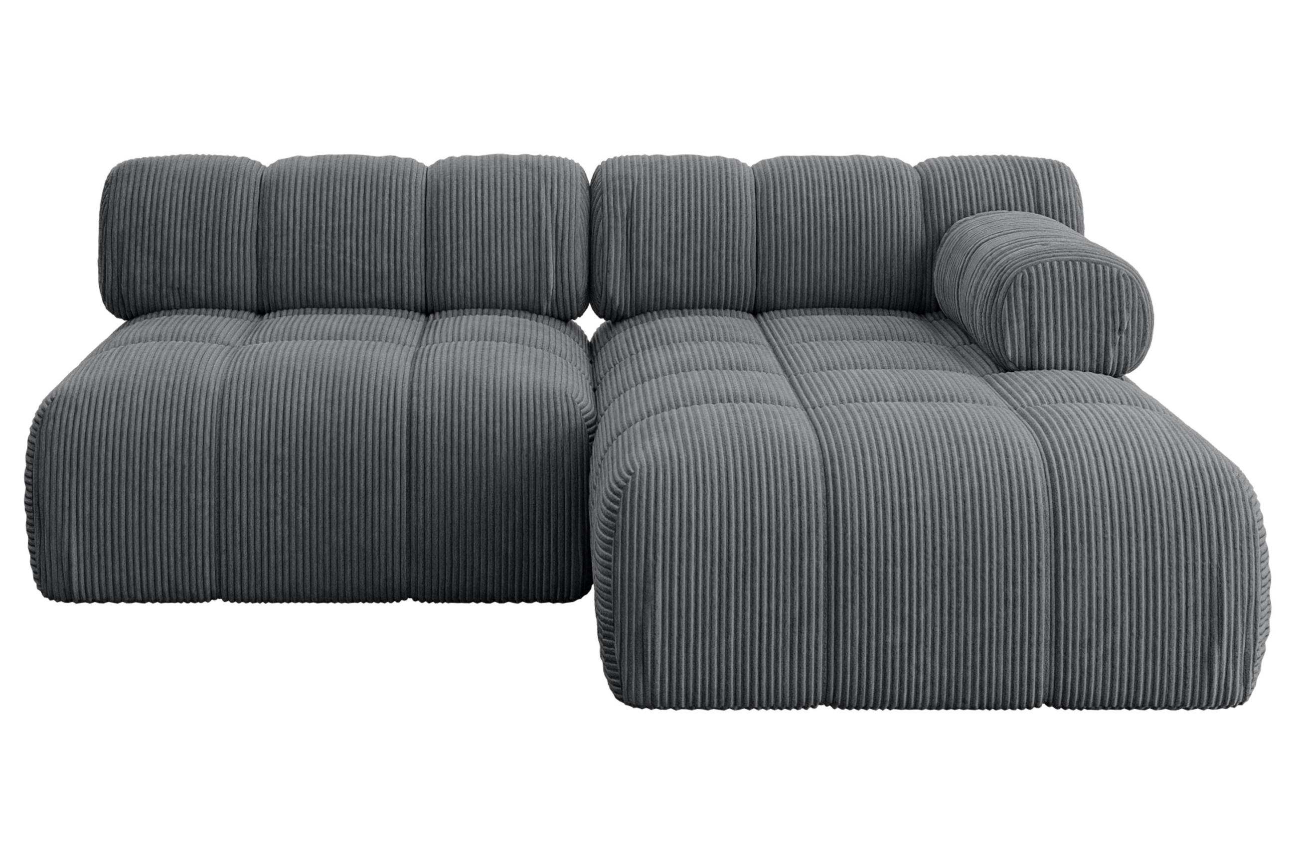 ECKSOFA modulares Sofa Razon-L1 - 190x160x70 cm Dunkelgrau Cord - Dunkelgrau, Holzwerkstoff/Textil (190/160cm) - ALTDECOR