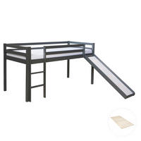 HOCHBETT 90/200 in grau mit Lattenrost und Rutsche - Grau, Holz - Homestyle4u