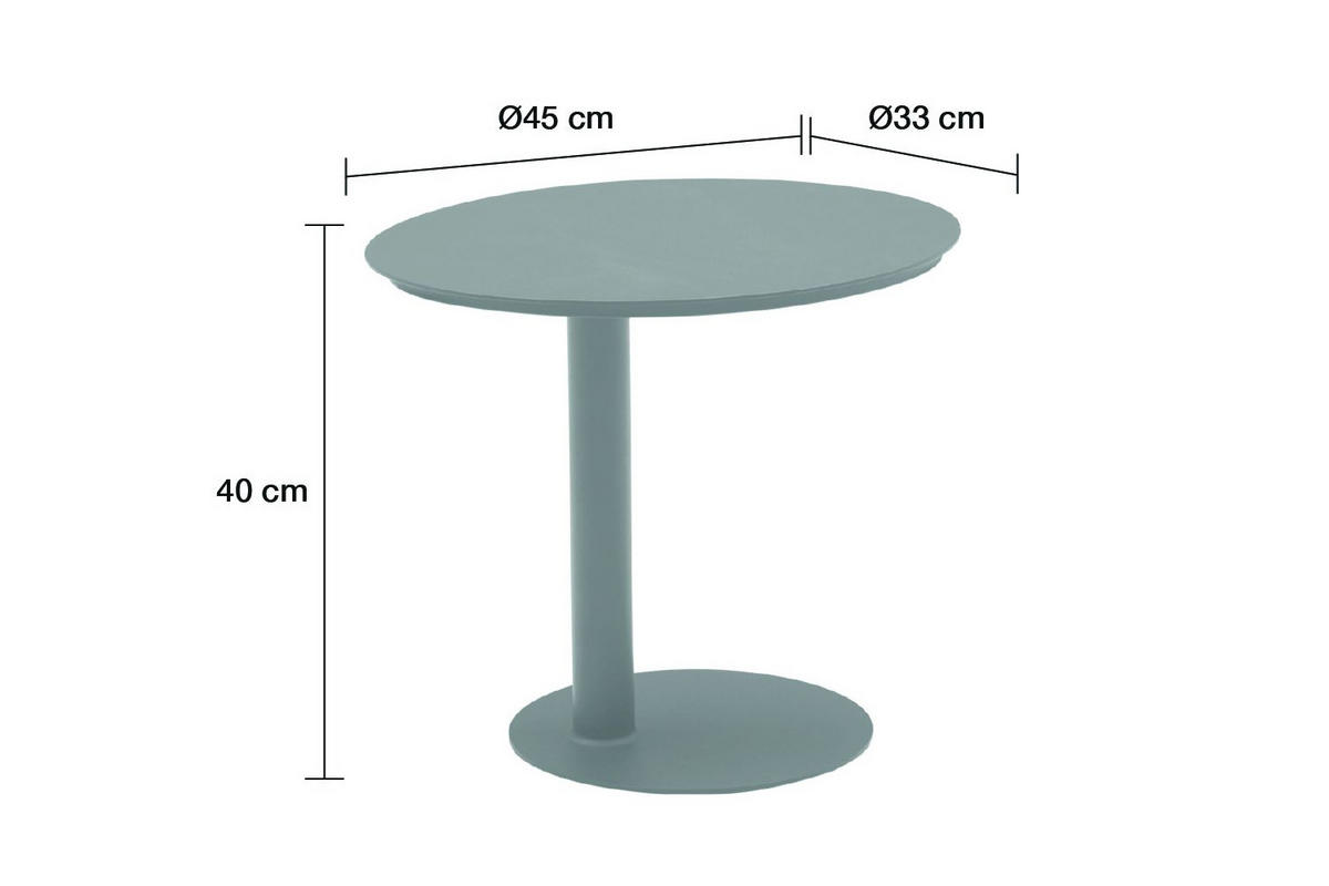 GARTENTISCH Madison, 33x45x40 cm, Aluminium, Taupe - Taupe, Metall (33/45/40cm) - dasmöbelwerk