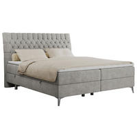 BOXBETT MILEN 180/200 Hellgrau Struktur - H3 - Hellgrau, Holz/Textil (180/200cm) - MKS