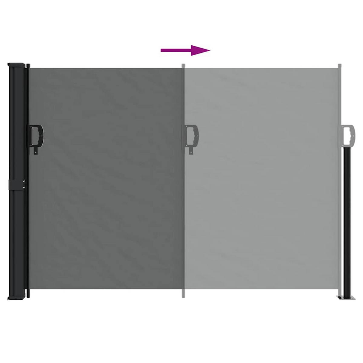 SEITENMARKISE Ausziehbare Anthrazit 140/300 Cm - Anthrazit, Textil (140/300cm) - vidaXL
