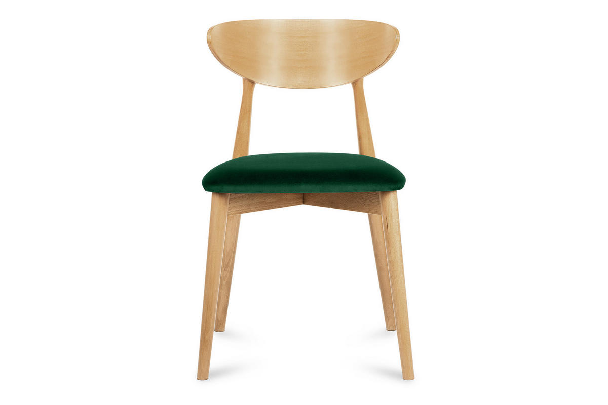 ESSZIMMERSTÜHLE RABI (2er-Set), Dunkelgrün / Eiche hell - Dunkelgrün/Eichefarben, Holz/Buchenholz (47/79/45cm) - KONSIMO®