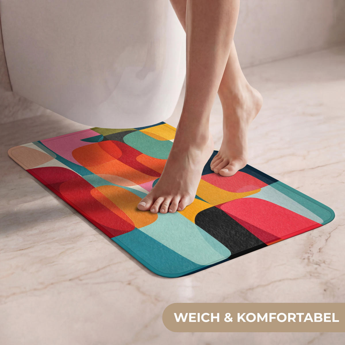 WC PŘEDLOŽKA Tvary - barevné - abstraktní - letadla 40x60 cm - různobarevná, textil/plast (40/1cm) - OnlyWow