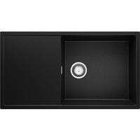 SPÜLBECKEN Ibiza, 2-er set Schwarz Metallic 90/50 cm 1 Becken + Ablauf-Set ab 60er Unterschrank - Chromfarben/Schwarz Hochglanz, Kunststoff (90/19/50cm) - Primagran