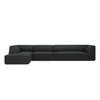 ECKSOFA links Ruby aus Cord schwarz 5 Sitzplätze - Schwarz, Textil (180/366cm) - Micadoni