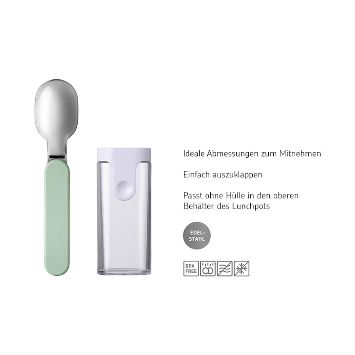 FALTBARER LÖFFEL Ellipse Nordic Red - Rot, Metall - Mepal