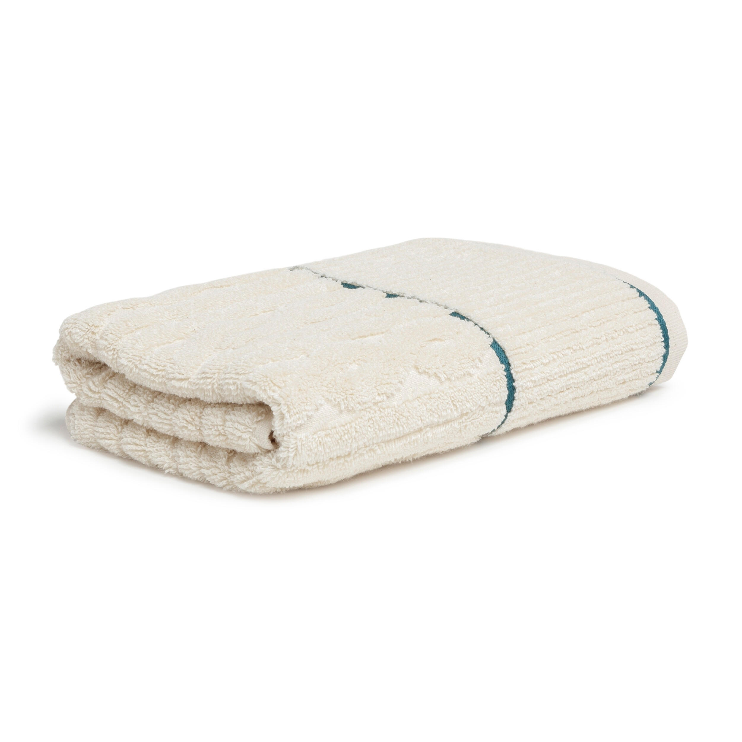 HANDTUCH COSY KNITS - Naturfarben/Dunkelblau, Textil (50/100cm) - MÖVE