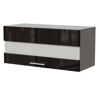 KLAPPHÄNGESCHRANK Essen W4BS/80/LAM Schwarz Hochglanz / Grau Matt 80 / 32,5 / 36cm - Schwarz Hochglanz/Schwarz, Holz/Holzwerkstoff (80/36/32.5cm) - Feldmann-Wohnen