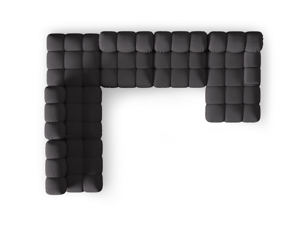 PANORAMASOFA modular links Bellis aus 3D-Stoff Expresso 7 Sitzplätze - Graubraun, Textil (282/70/376cm) - Micadoni