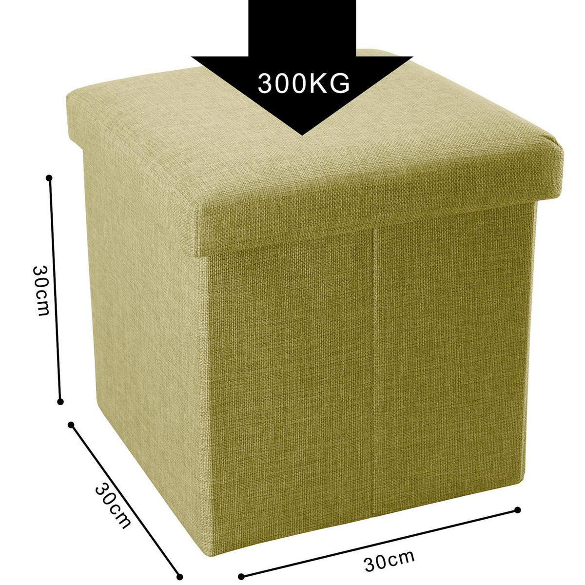 SITZBOX Faltbar 30/30/30 cm (Grün) - Grün, Textil (30/30/30cm) - Intirilife