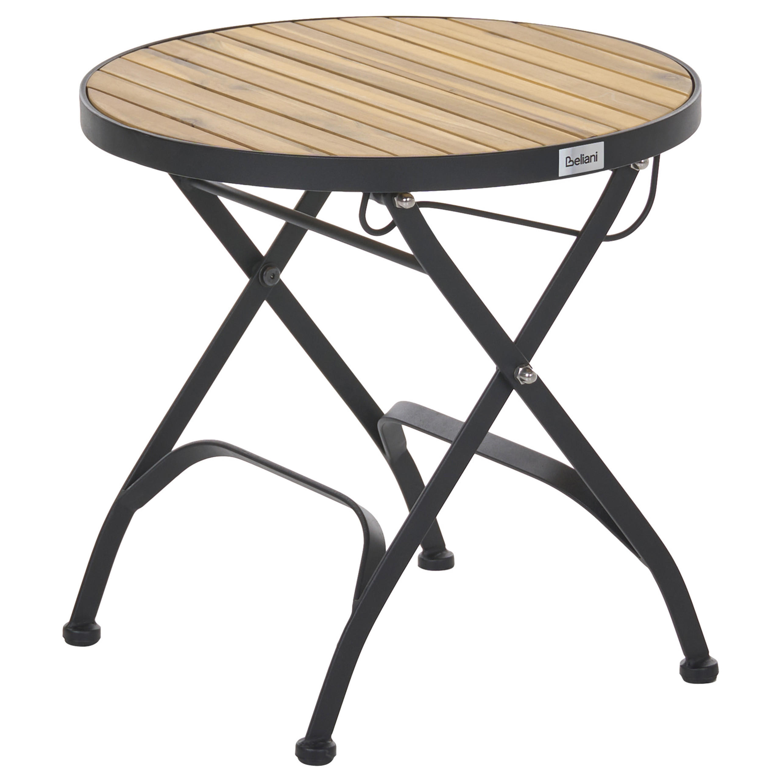 BEISTELLTISCH outdoor 45/45 cm Akazienholz Hellbraun Lascari - Hellbraun, Holz (45/45/44cm) - Beliani