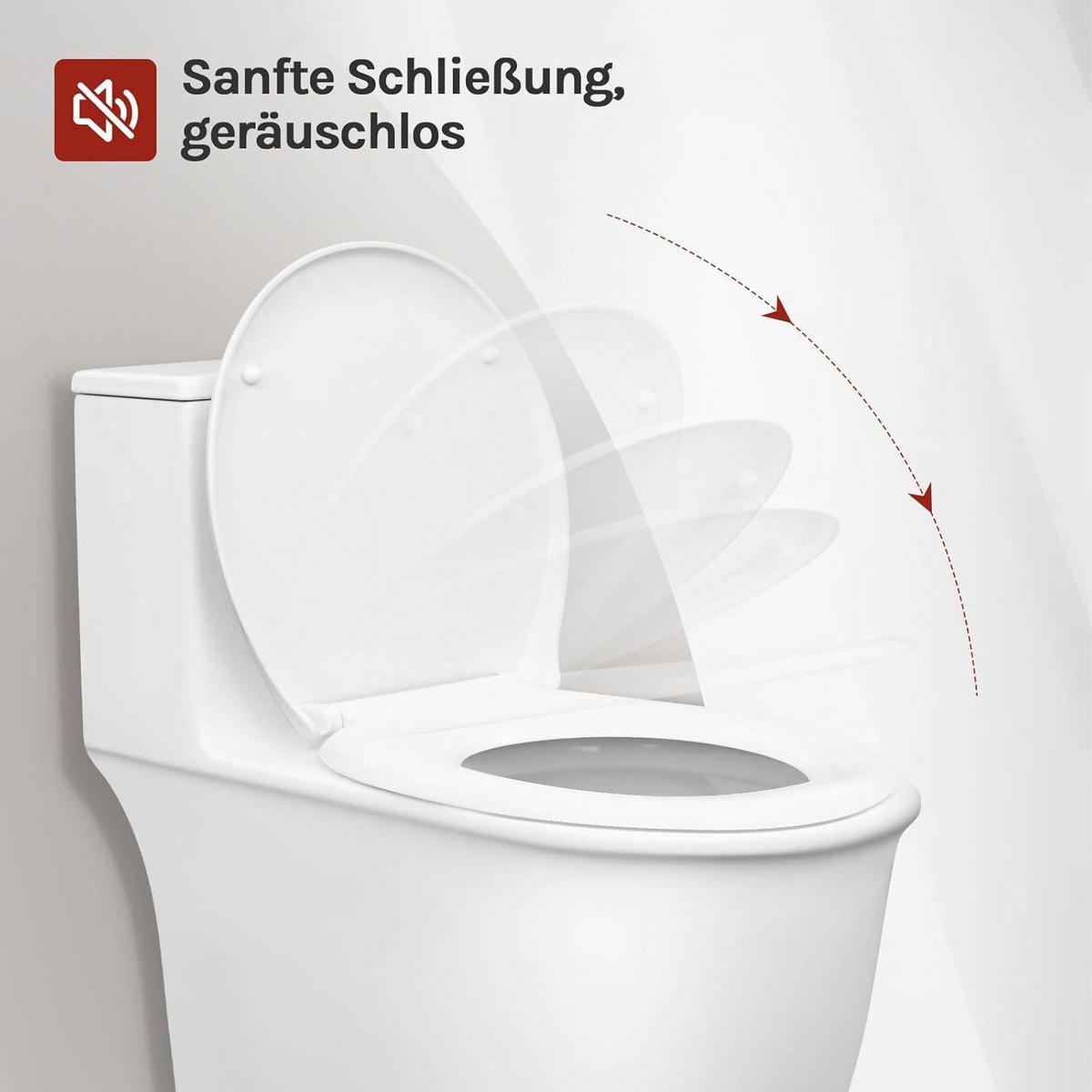 WC SITZ mit Absenkautomatik, Antibakteriell Oval - Weiß, Kunststoff (37/2.51/45cm) - Woltu