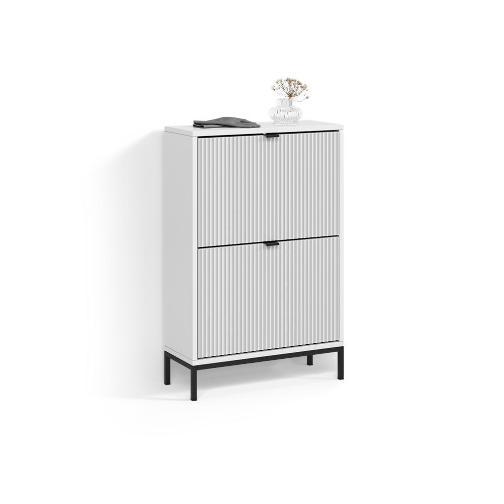 Livinity® BOTNÍK NA BOTY Aterno Bílá 60 x 92 cm se 2 sklopnými zásuvkami