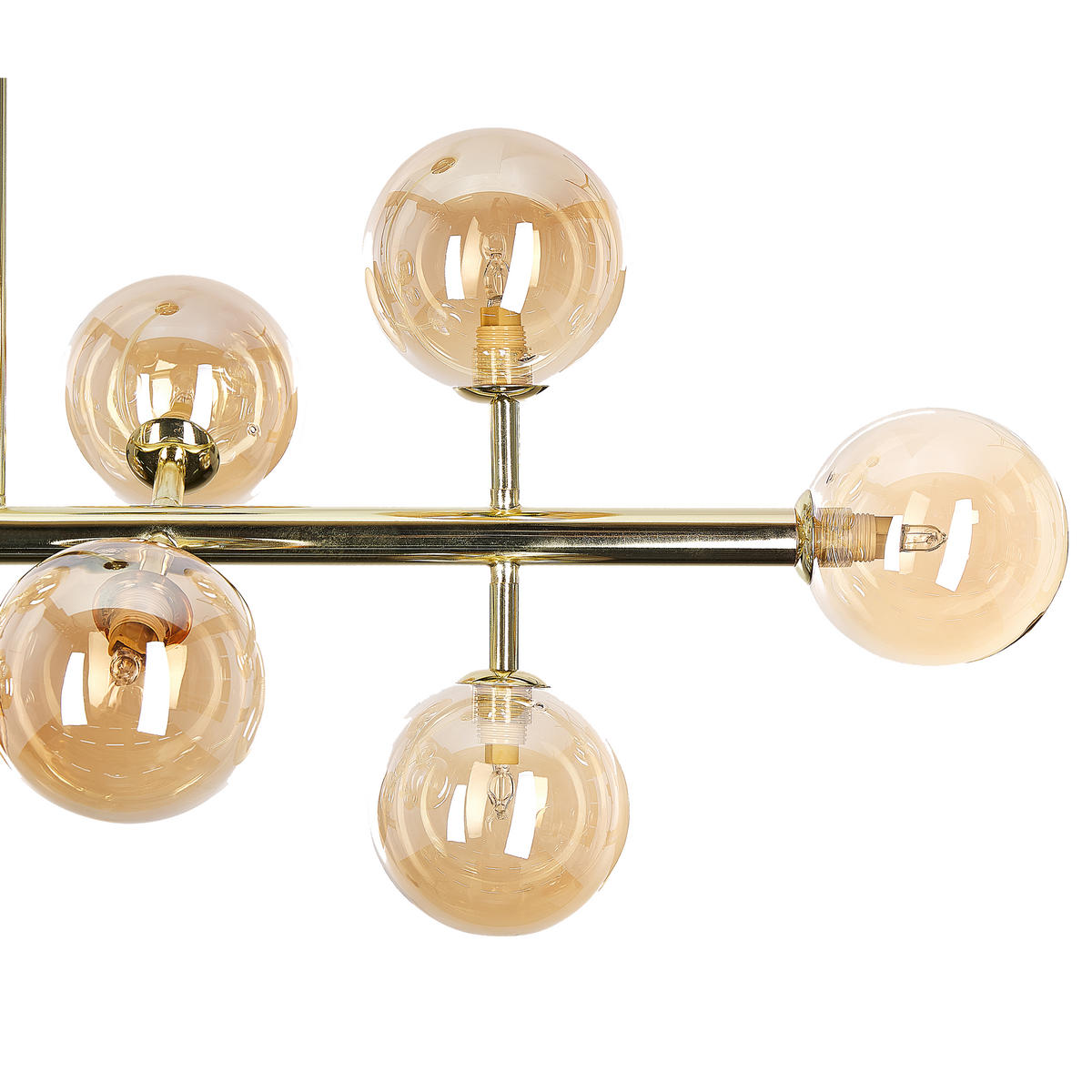 HÄNGELAMPE Ramis 34/90/68 cm - Goldfarben, Metall (34/34/68cm) - Beliani