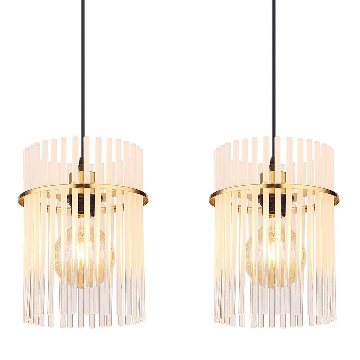 HÄNGELEUCHTE Metall Glas Gold - Goldfarben, Glas (110/20/140cm) - Globo Lighting