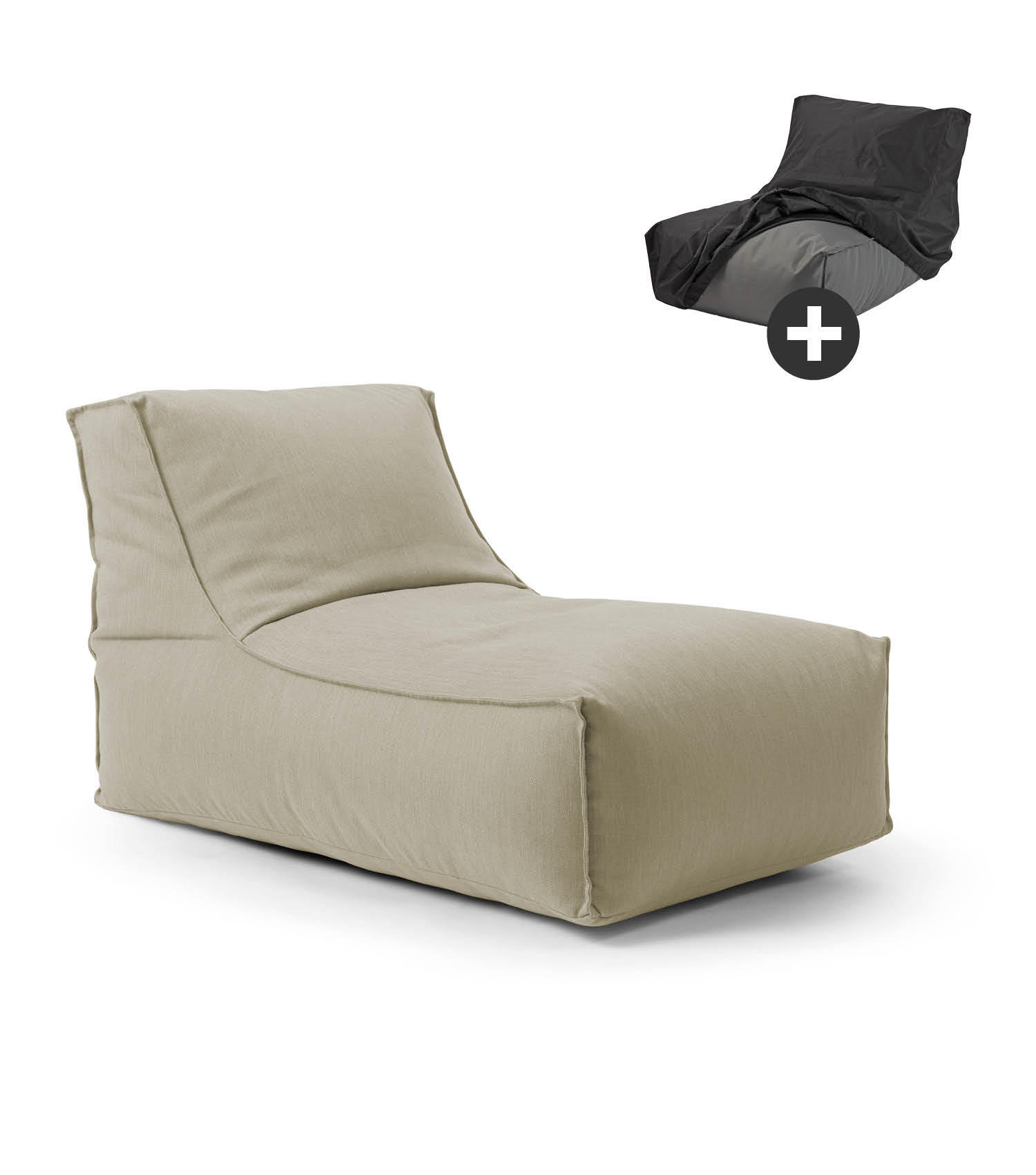 SITZSACK und Hülle Der Sundowner - Beige, Textil (65/65/100cm) - Mokebo