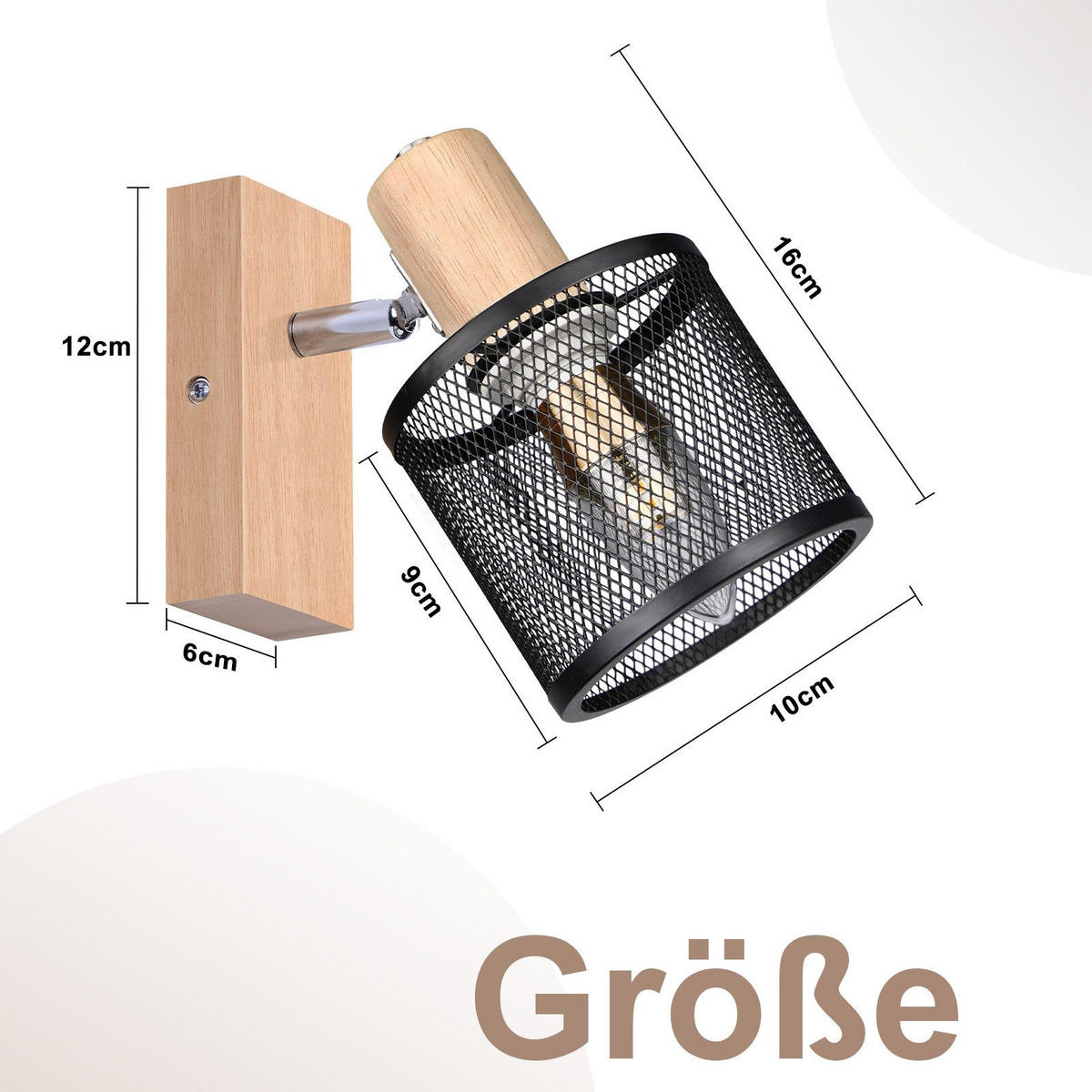 STRAHLER Gisela 1-flammig 16/10/14 cm - Schwarz, Metall (16/10/14cm) - Nettlife