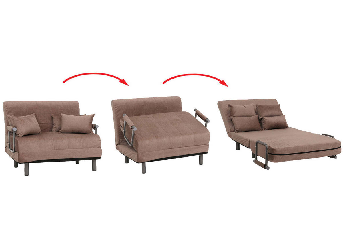 SCHLAFSESSEL Braun - Braun, Textil (105/80/190cm) - MCW