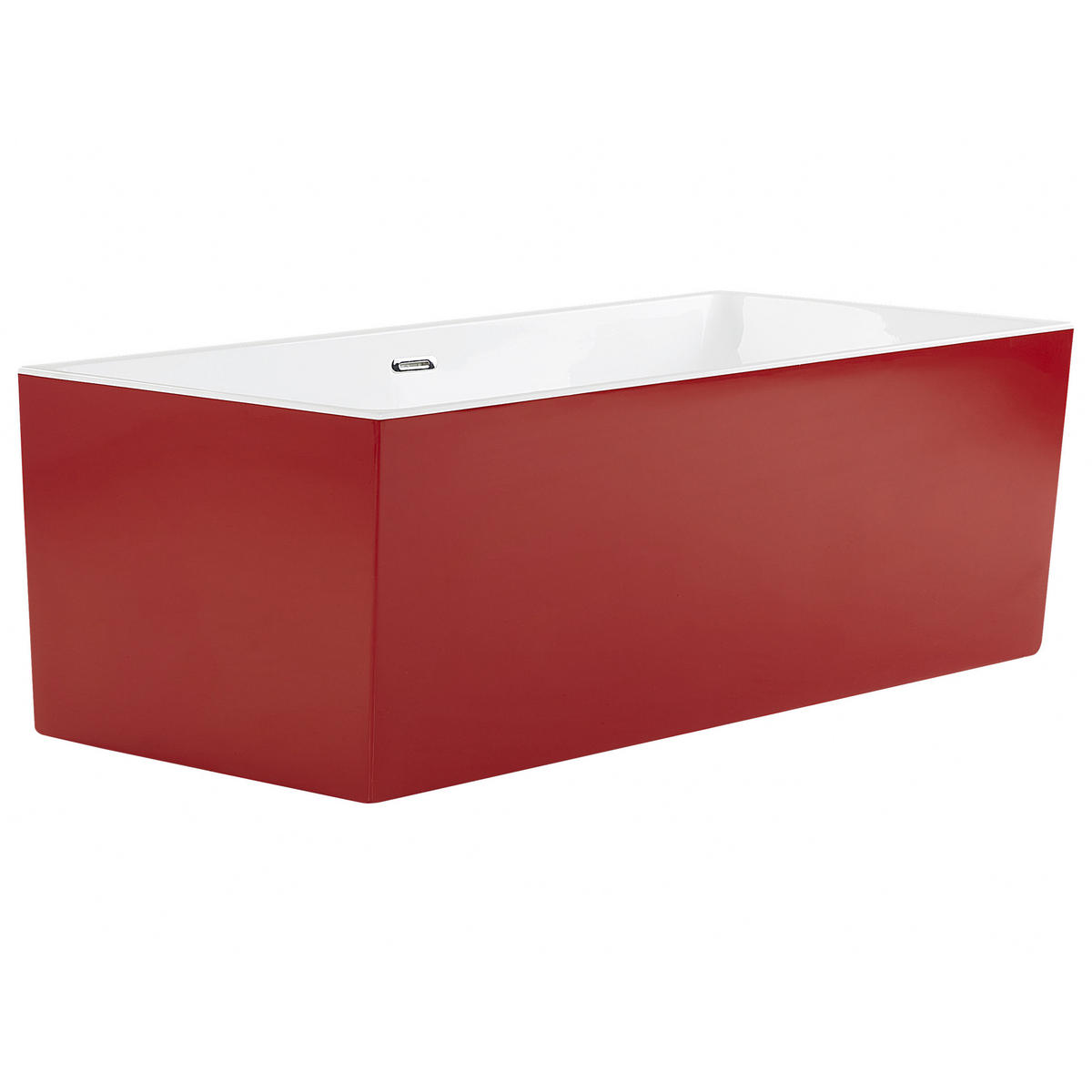 BADEWANNE FREISTEHEND 81x170x60 cm rot Rios - Rot, Kunststoff (81/60/170cm) - Beliani
