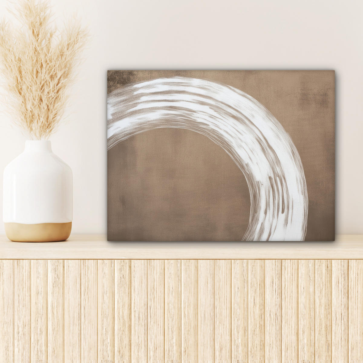 LEINWANDBILD Farbe - Braun - Japandi 40x30 cm - Kupferfarben, Textil (40/30cm) - MuchoWow