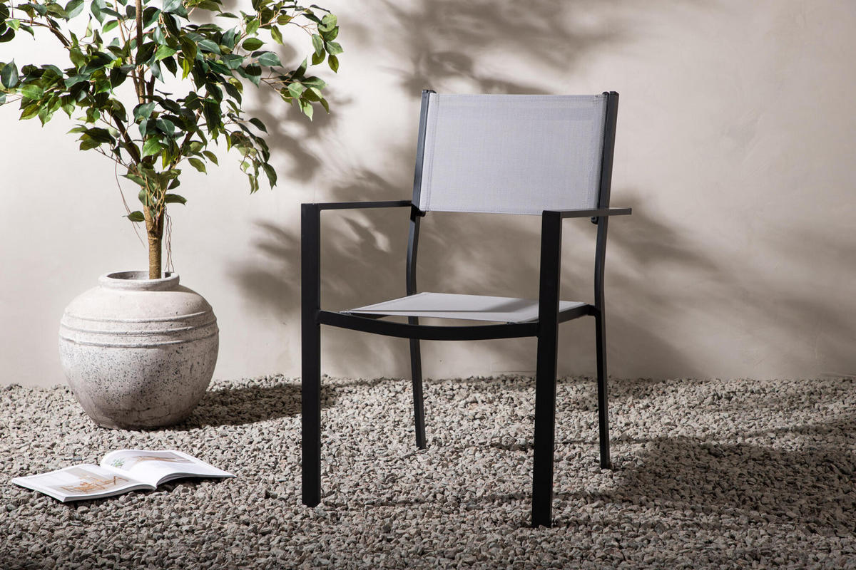 GARTENESSSTUHL COPACABANA Grau 57x61x88 cm - Grau, Metall (57/88/61cm) - FURNLUX