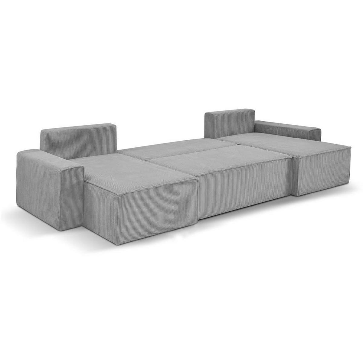 SEDACÍ SOUPRAVA Hektor U s funkcí spaní, světle šedá - černá/světle šedá, textil/plast (377/94/152cm) - Beautysofa