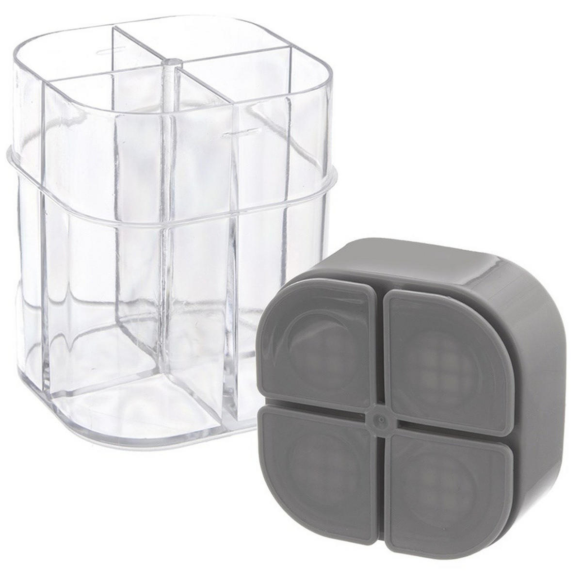 GEWÜRZDOSE Kemp 4 Fächer Transparent - Transparent, Kunststoff (6.5/8.5/6.5cm) - Orion 