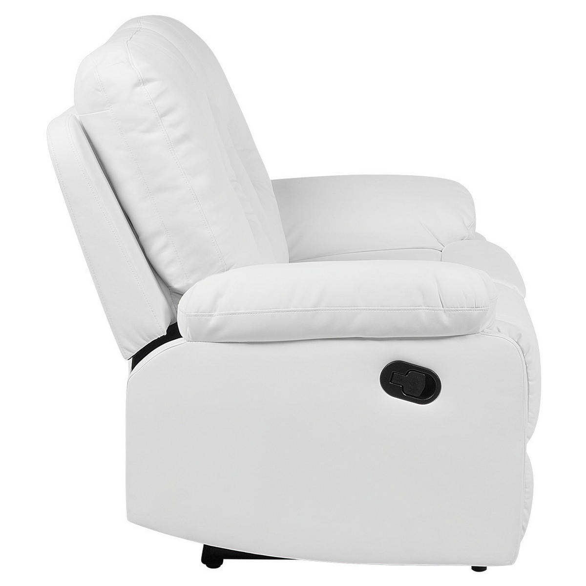 2-SITZER-SOFA Kunstleder Weiß Bergen - Weiß, Kunststoff/Textil (146/101/73cm) - Beliani