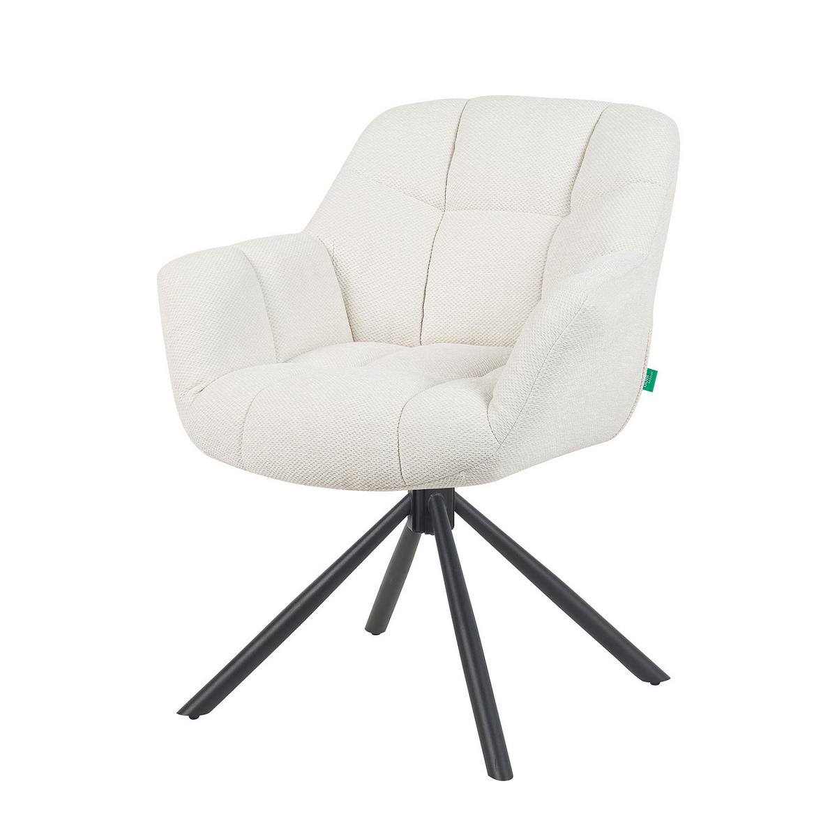 DREHSTUHL Mika-Luka 2er-Set - Creme/Schwarz, Textil/Metall (65/81/66cm) - DUBI Möbel