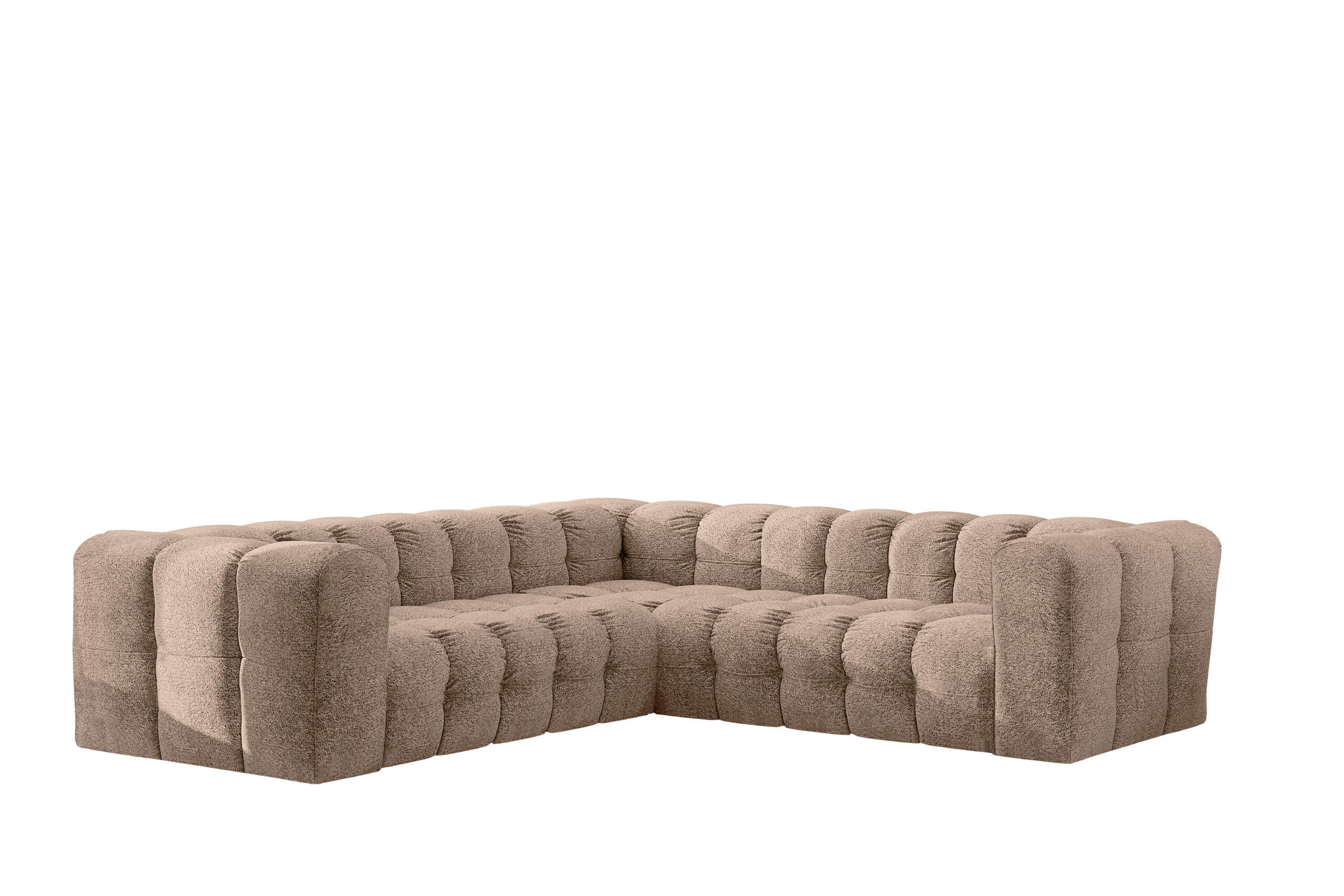 ECKSOFA Corner Mit Steppung BALOO, Chenille-Stoff Arena, Dunkelbeige - Beige, Holz (270/270cm) - Kaiser Möbel