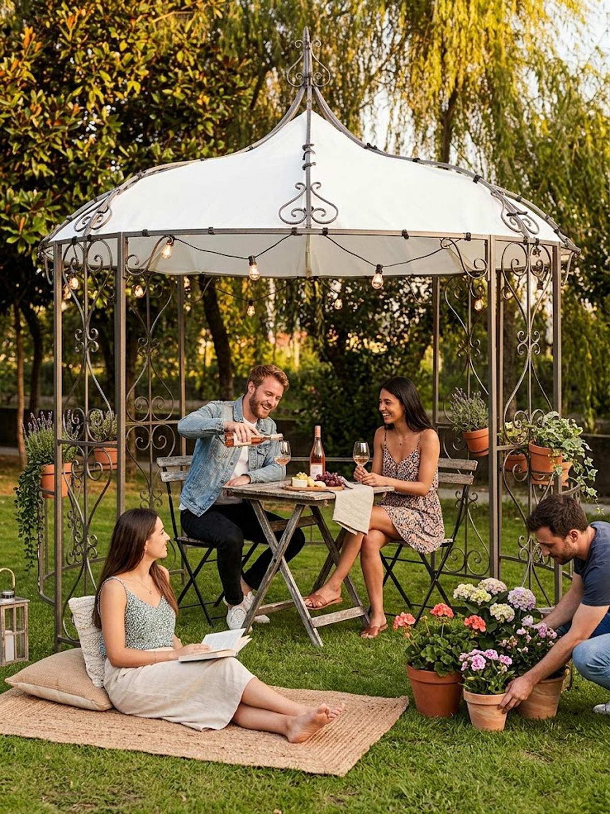 ERSATZDACH für die Pavillons Burma und Sumatra, Pavillondach rund, Durchmesser 300 cm, Frabe: weiss - Weiß, Kunststoff (300/0.3/300cm) - TPFGarden