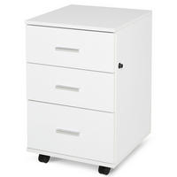 ROLLCONTAINER DE-14401 3 Schubladen abschließbar Weiß - Weiß, Holzwerkstoff (40/62/40cm) - ComfortXL