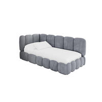 EINZELLBETT Jugendbett mit Bettkasten, Rechts - AVRY 100x200 Grau - Blaugrau, Holzwerkstoff/Textil (100/200cm) - ALTDECOR