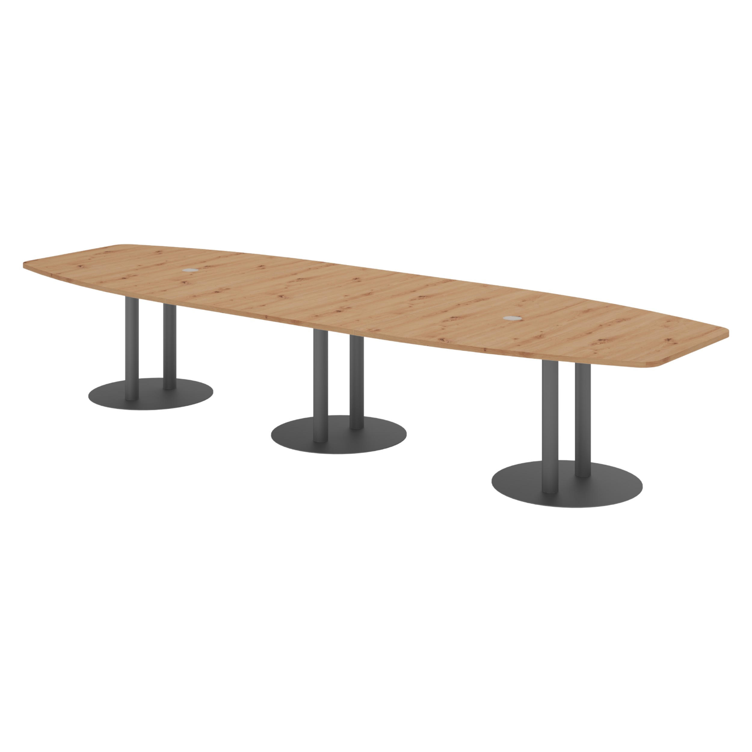 bümö Konferenztisch Wildeiche, Graphit 400x74x130 cm